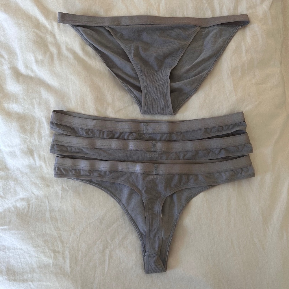 NWOT (bundle of 4) BOODY G-String Bamboo Underwear Size L / Mist Color - Picture 4 of 15